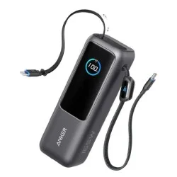 Anker Power Bank 25000Mah 165W Built-In Usb-C And Retractable Cable - Black